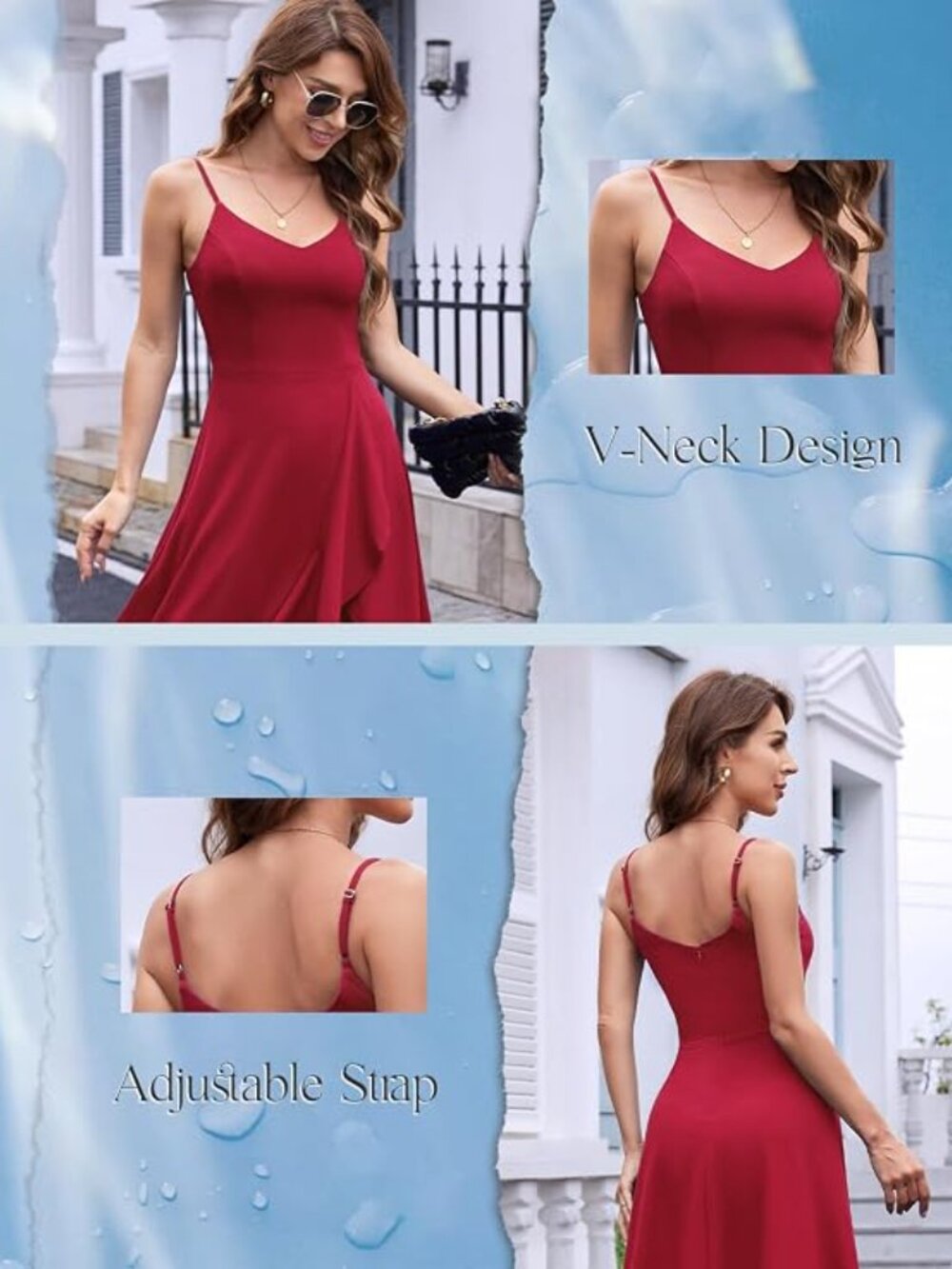New Ruby Red Ruffle Cocktail Dress - Picture 4 of 12